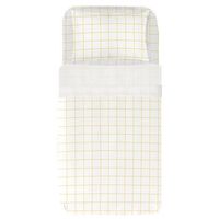juego sabanas estampadas cuadro amarillo -  cama150 45x170  1 funda
