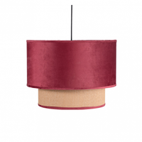 fabrilamp colgante de 2 pantallas nerva rojo vino de 40 cm