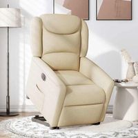 sillon de salon  silla  sillo electrico reclinable elevable de tela color crema
