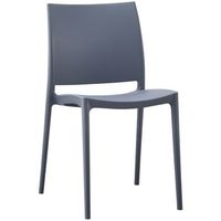 silla de jardin meton plastico gris 49x42x81 cm clp