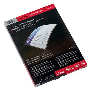 GBC fundas de laminacion rapida de documentos A4 | brillante | 2x100 micras | 100 unidades