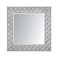 espejo de pared decoracion colgante plateado 80 x 80 cm marco oriental decoracion de diamantes evettes