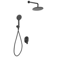 columna de ducha empotrada de laton 3 modos de chorro con funcion lluvia de pared negro tinguiririca