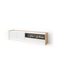 mueble tv mollina-02 con chimenea y luces led