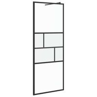 pared de ducha walk-in negro 80 x 195 x 05 cm vidaxl