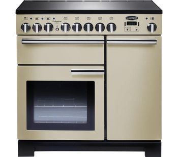 RANGEMASTER Professional Deluxe 90 Electric Induction Range Cooker - Cream & Chrome, Cream