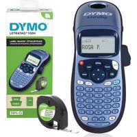 dymo letratag lt-100h rotuladora etiquetadora impresora de etiquetas portatil  teclado abc  pantalla lcd de 13 caracteres  perfecta para la oficina o para el hogar  incluye 1 cinta de etiqueta de