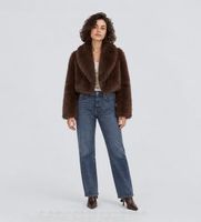 twinset para mujer 262tt2030 chaqueta corta de pelo sintetico marron 42 casual poliester