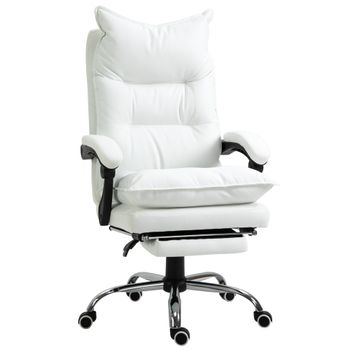 Vinsetto Silla de Oficina con Función Reclinable Silla de Escritorio Ergonómica Altura Ajustable Silla Giratoria con Reposapiés   Aosom España