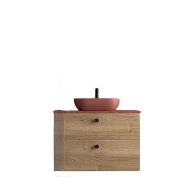 Mueble De Baño 70 Cm. 2 Cajones - Encimera + 1 Lavabo - Color Lavabo Grana - Color Encimera Grana