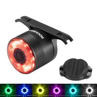 rockbros q1 max rgb luz trasera de bicicleta con sensor de vibracionsensor de freno inteligentecarga usbluces trasera