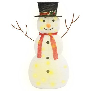 Muñeco De Nieve Decorativo De Navidad Con Led Tela Lujosa 90 Cm Vidaxl