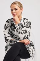 yours london camisa marfil y negra de flores mujer curvy y tallas grandes yours london