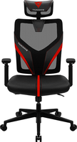 silla ergonomica thunderx3 yama1 negra con detalles en rojo soporte lumbar ajustable y rejilla tr