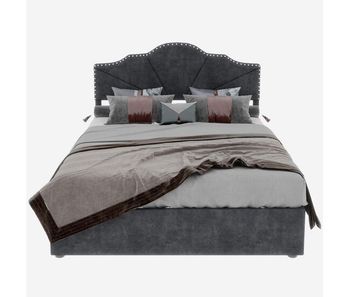 Cama moderna 140x200 cm - cabecero acolchado suave, canapé alto con pistón - gris