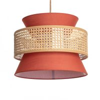 ledkia lampara colgante ratan y tela chulu terracota