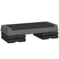 sportnow step de aerobic step para fitness antideslizante altura regulable 3 niveles 77x36x205cm gris y negro
