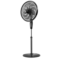 aigostar eastand - ventilador de pie con 9 aspas 45 w 3 velocidades oscilante 70 altura ajustable de 105 a 125 cm ventilador silencioso para estancias de hasta 35r base estable
