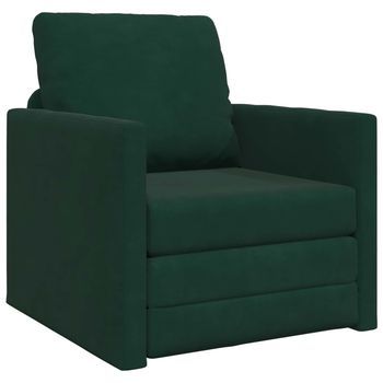 Sofá Cama Verde Oscuro 74 X 77 X 81 Cm Terciopelo Vidaxl