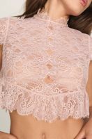 hunkemoller top allover lace legacy rosa