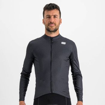 Sportful Checkmate Thermal Jersey - XL - Black Galaxy Blue Cedar
