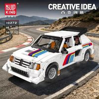 mould king 10272 bloques de construccion para un coche de carreras de rally 1477 piezas modelo de vehiculo de carreras blanco juguete coleccionable para adultos ideal para proyectos de bricolaje