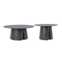 juego de 2 mesas de aluminio blanco crema