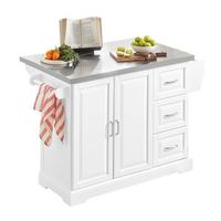 sobuy fkw41-st carrito de cocina con piso de acero inoxidableisla de cocina con encimera con tablero extensible 130 x 71 x 91 cm esacero inoxidable