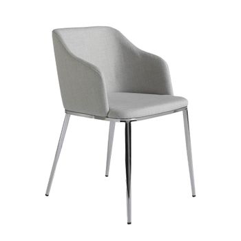 Silla comedor tapizada tela gris