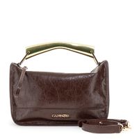 minibolso efecto piel naplak con asa metalica burgundy