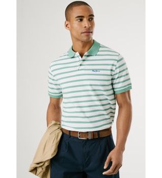 Pepe Jeans para hombre. PM542305 Polo River verde (XL), Casual, Algodón, Manga corta