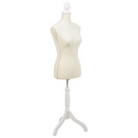 maniqui de madera y espuma forrado de tela beige 24x375x168