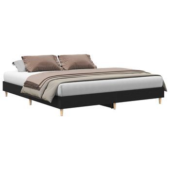 Estructura De Cama Roble Negro 203 X 203 X 25 Cm Vidaxl