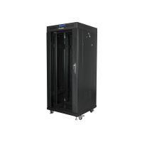 rack independiente lanberg ff01-6627-12bl 27u 600x600 lcd cristal templado 1200kg negro