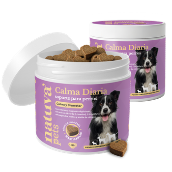 Pack 2x Calmante para Perros Natuva Pets - 240 Masticables con Ashwagandha, Valeriana, Magnesio y L-Triptófano - 2 x 120 Chuches de Alta Palatabilidad - Sin Azúcares Añadidos - Para Todas las Razas y