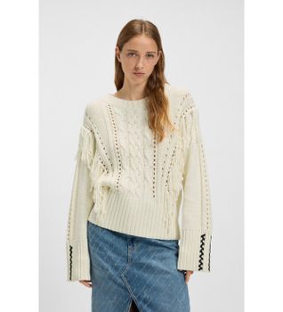 BOSS para mujer. 50543949 Jersey Fitto blanco (XL), Casual, Sintético