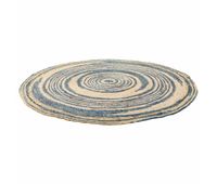 alfombra redonda de yute azul marino d120x1h cm