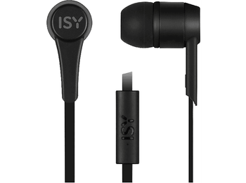 Auriculares de botón - ISY IIE-1101, De botón, Con cable, Jack 3.5mm, Negro