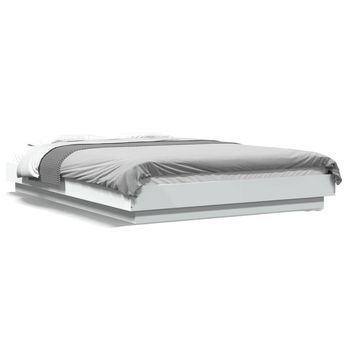 Cama Matrimonial | Cama Para Adultos | Estructura De Cama Con Led Madera Ingeniería Blanco 120x200 Cm