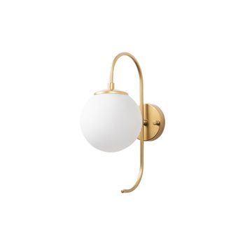 Lámpara De Pared Jewel-10565 Oro Brillante Metal Vidrio 15x27x36 Cm