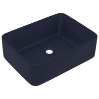 lavabo de bano moderno  lavabo de lujo de ceramica azul oscuro mate 41x30x12 cm