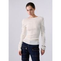 liu jo jersey punto en lana con volantes para mujer