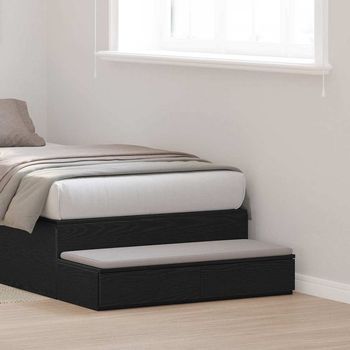 Cajones De Cama - Almacenamiento - Madera De Ingeniería - Roble Negro (80x36.5x16.5cm)
