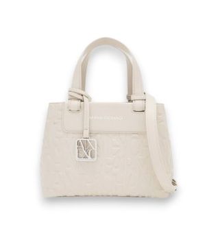 A|X Armani Exchange para mujer. XW001576AF15774U6208 Bolso con letras en relieve beige (OSFA), Casual, Poliéster