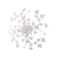 edera - lampara de techo blanca con decoracion shabby chic y pedreria de cristal 4 luces o60 cm