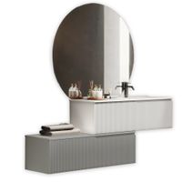 mueble de bano banera derecha 4 piezas en mdf blancogris
