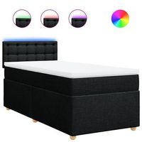 cama tapizada 200x100x1005 cm tejido - negro