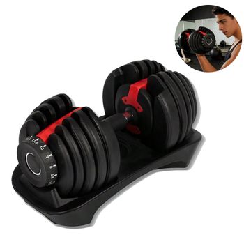Mancuernas ajustables de 24 kg/48 kg, con base, set mini 12 en 1, diseño compacto, un kit de entrenamiento para hacer en casa, adecuado tanto para hombres como para mujeres.