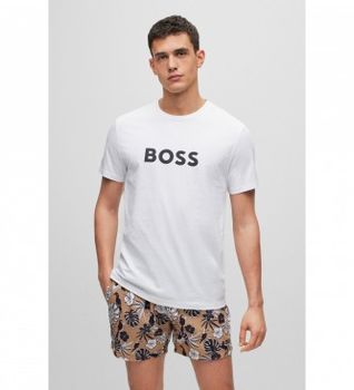 BOSS para hombre. 50491706 CAMISETA RELAXED FIT DE ALGODÓN ORGÁNICO blanco (S), Homewear, Algodón, Manga corta