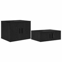 armario de almacenamiento 2 uds roble negro 118 x 41 x 40 cm vidaxl